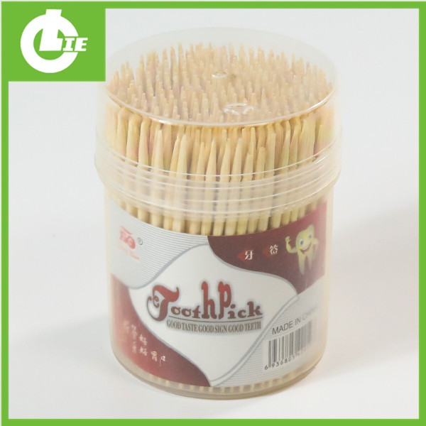 Transparante cilinder bamboe tandenstoker-1