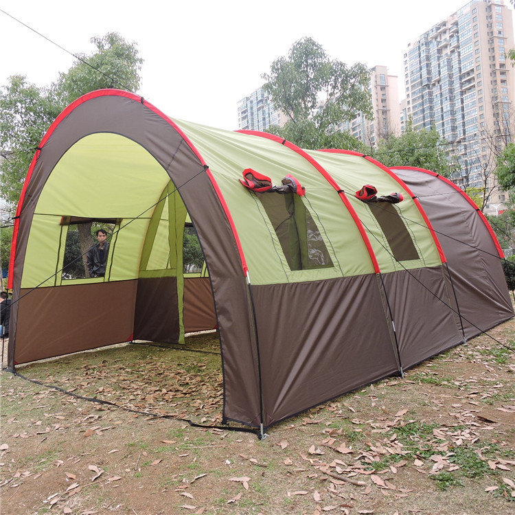 Outdoor Oversized Channel Multi-person Double-decker Camping Tent