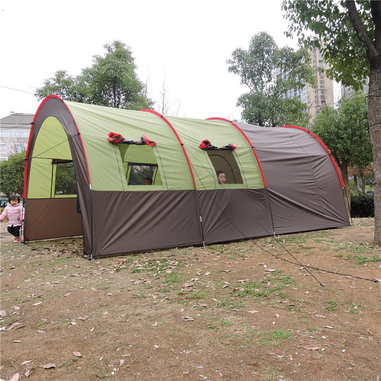 Outdoor Oversized Channel Multi-person Double-decker Camping Tent