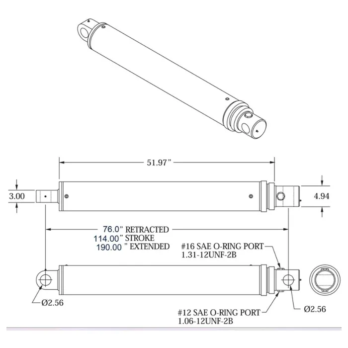 Cylinder podnoszący hydrauliczny