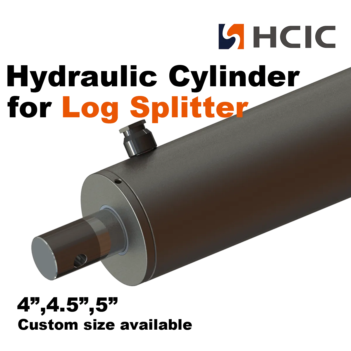 Log Splitter Cylinder: 4.5″ Bore, 24″ Stroke, 3″ Rod