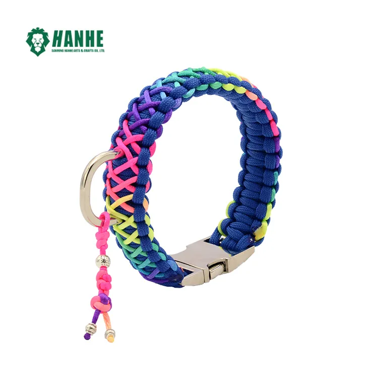 Tilpasset Rainbow Paracord hundehalsbånd