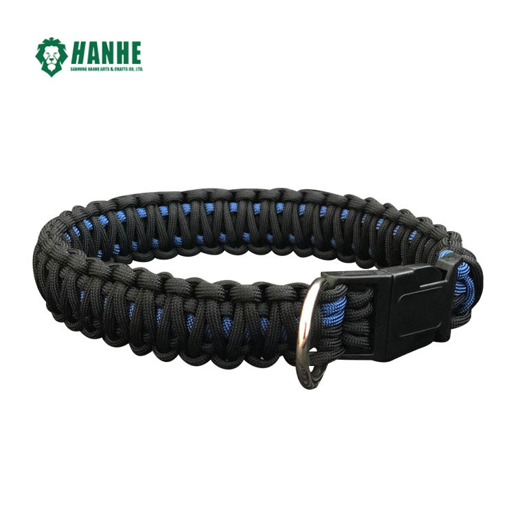 Paracord Thin Blue Line Dog Collar