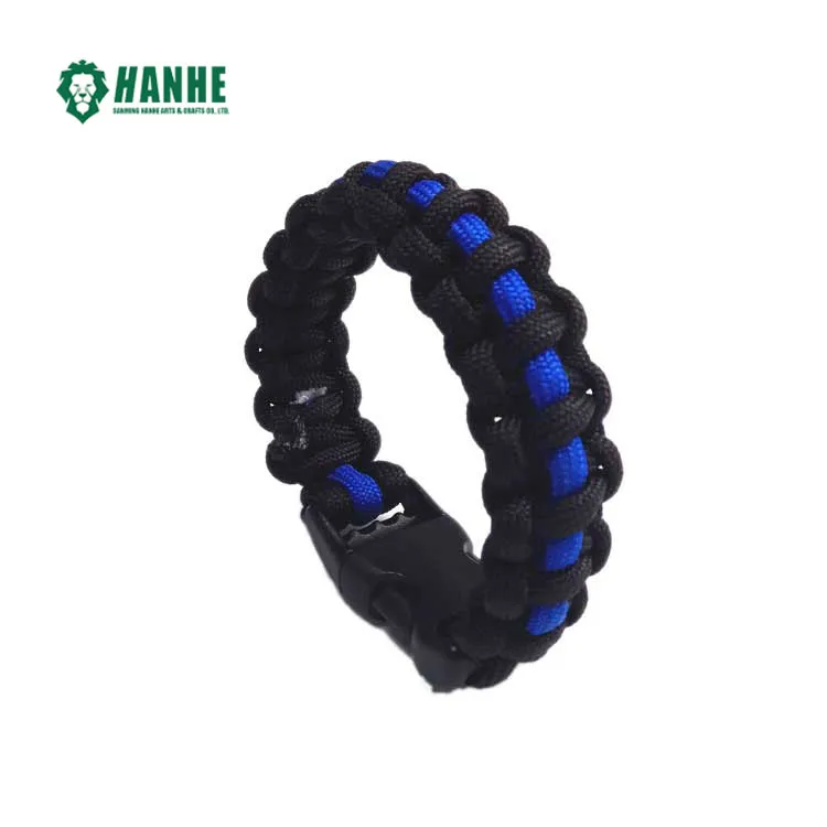 Tynd Blue Line Paracord armbånd