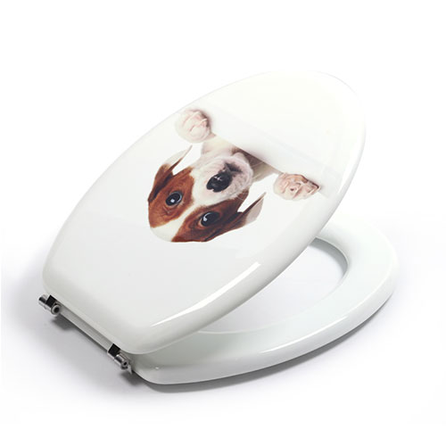 Puppy Printing Toilet Seat in Wood MDF