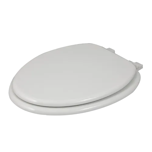 Soft close elongated wood toilet seat