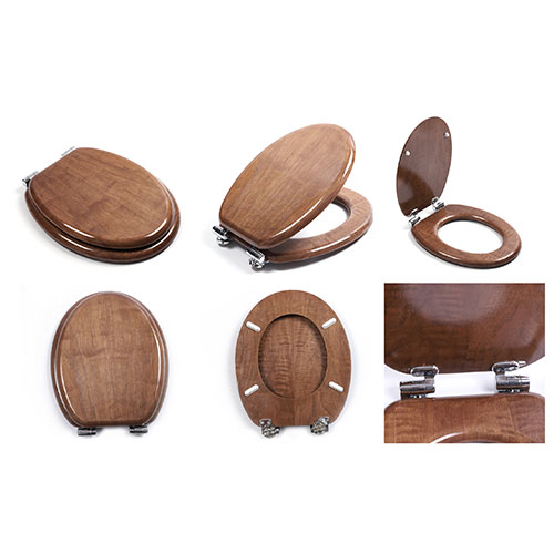 Mahumok nga duol nga Wood Veneer Natural Toilet Seat