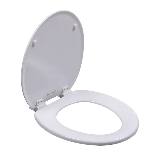 White universal wood toilet seat