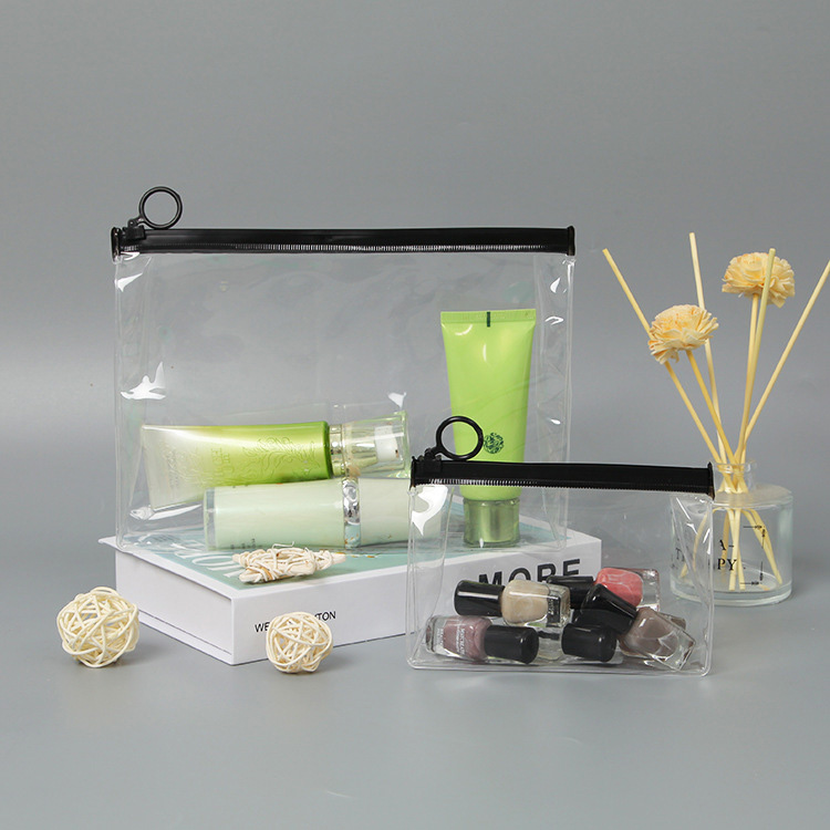 Clear Cosmetic Bag with Ziplock Ring