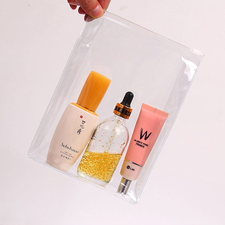 square bottom clear cosmetic bag