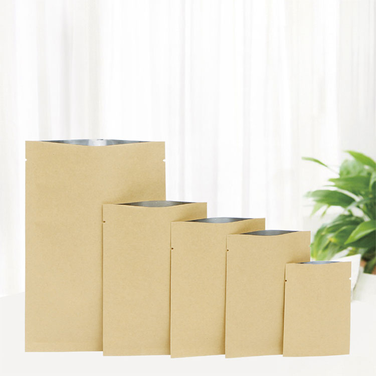 Bolsa de papel Kraft con sellado de tres lados