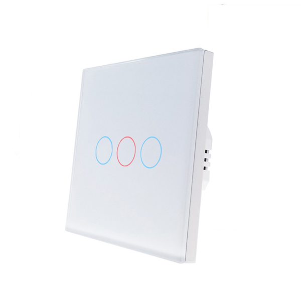 Smart UK Standard (1G 1W) White Glass Panel Touch Wall Switch