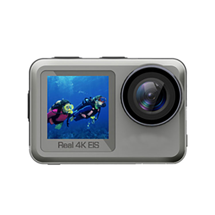 Wasserdichte 4k Action-Kamera mit zwei Bildschirmen