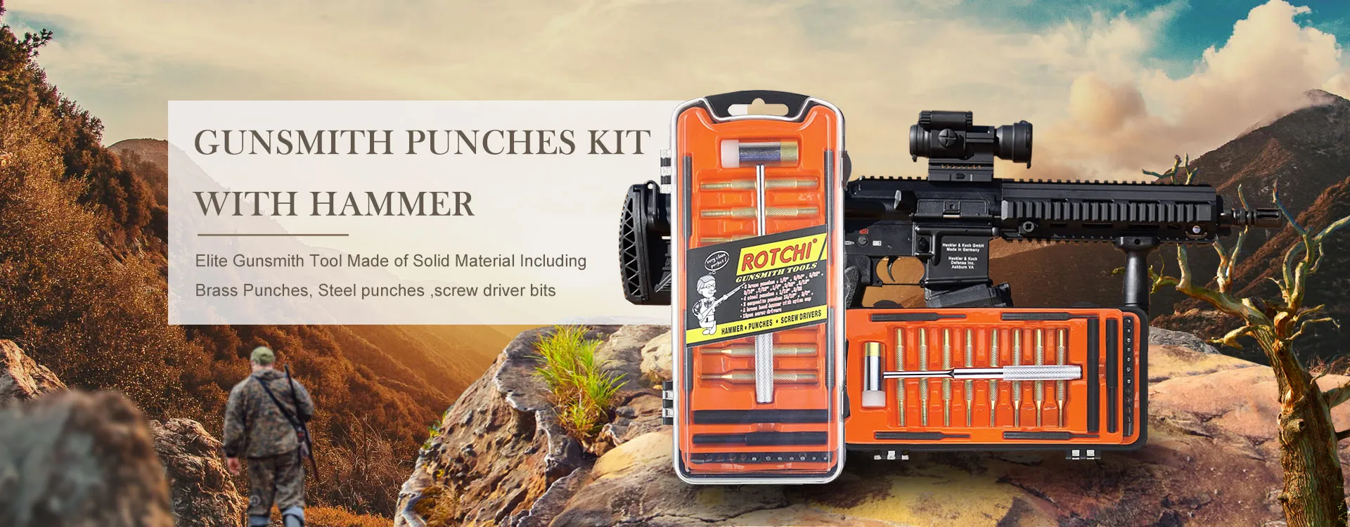 Gunsmith Punches Kit với Hammer