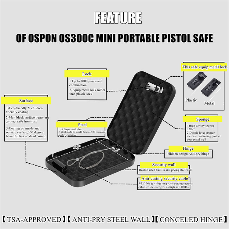 Mechanischer Code Mini Gun Safe-8905