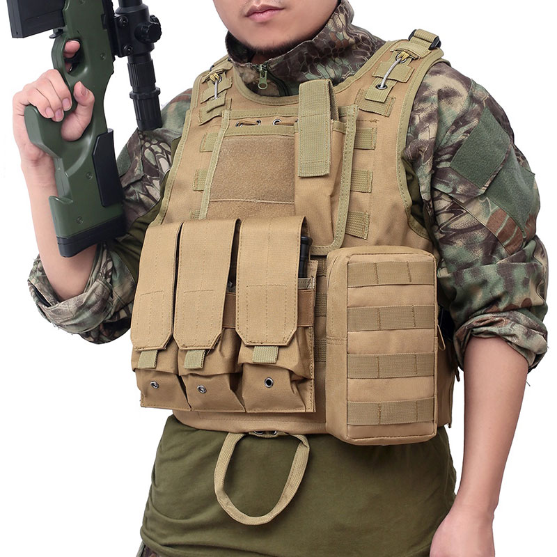 उच्च गुणवत्ता वाले पॉलिएस्टर के साथ पहनने के लिए प्रतिरोधी सैन्य सेना के उपकरण मोल उभयचर छाती रिग सामरिक बनियान