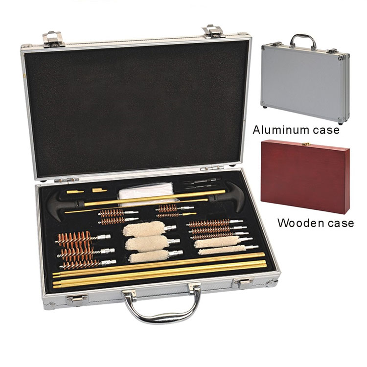 Universal Gun Cleaning Kit Aluminum Case 2 Sets of Gun Cleaning Rods
