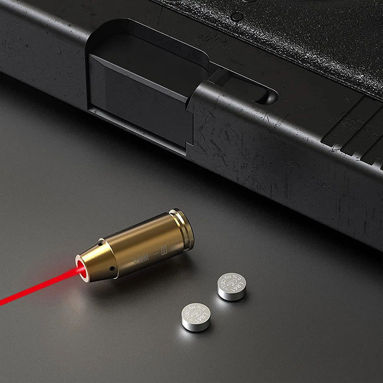Bore Sight 9mm Red Laser Zeroing Boresighter with 3 Sets of Batteries