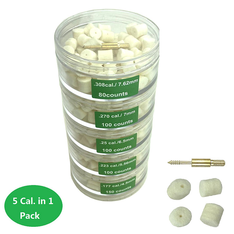 Gun Cleaning Wool Pellets Cases cylindrical Screw together packed