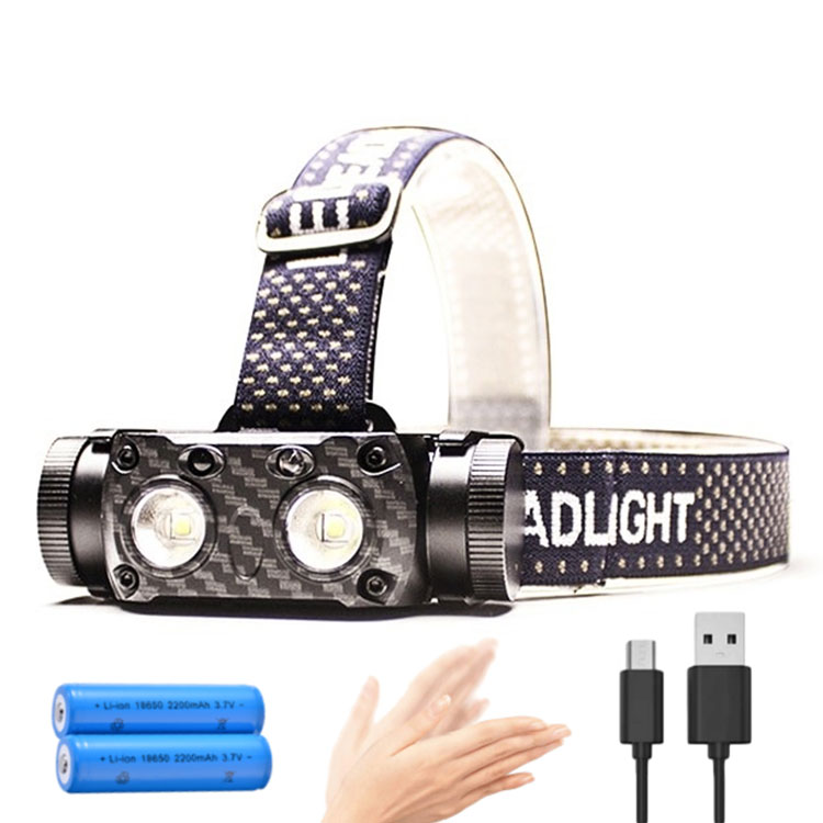 Multifunktions-Sensor-Bewegungs-Doppel-LED-Lade-Stirnlampe