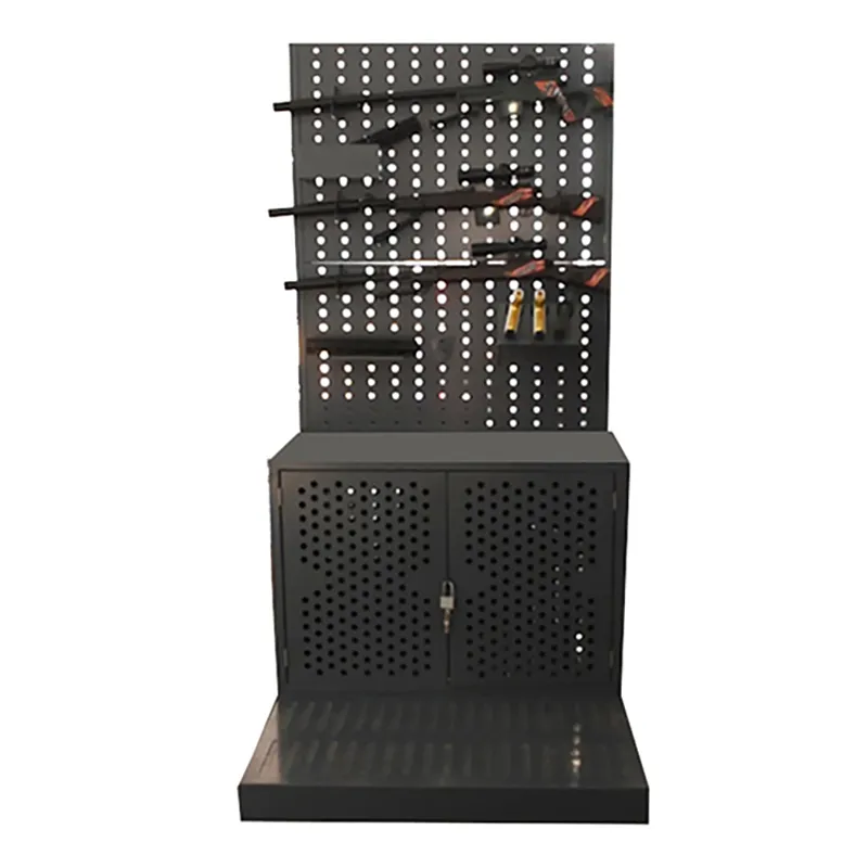 Steel tactical gun display rack storage cabinet