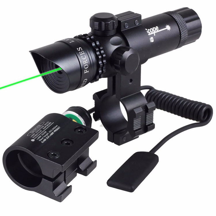 Tactical Adjustment Switch Laser Sight Compact Rifle Gun Green Laser Sight With 2 Mounts Rail For Gun Laser Sight