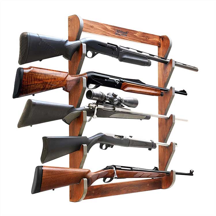 Wall Mounted Wooden Gun Display Rack for Wholesale