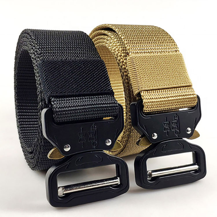 Adjustable nylon outdoor tactical belt with quick release buckle