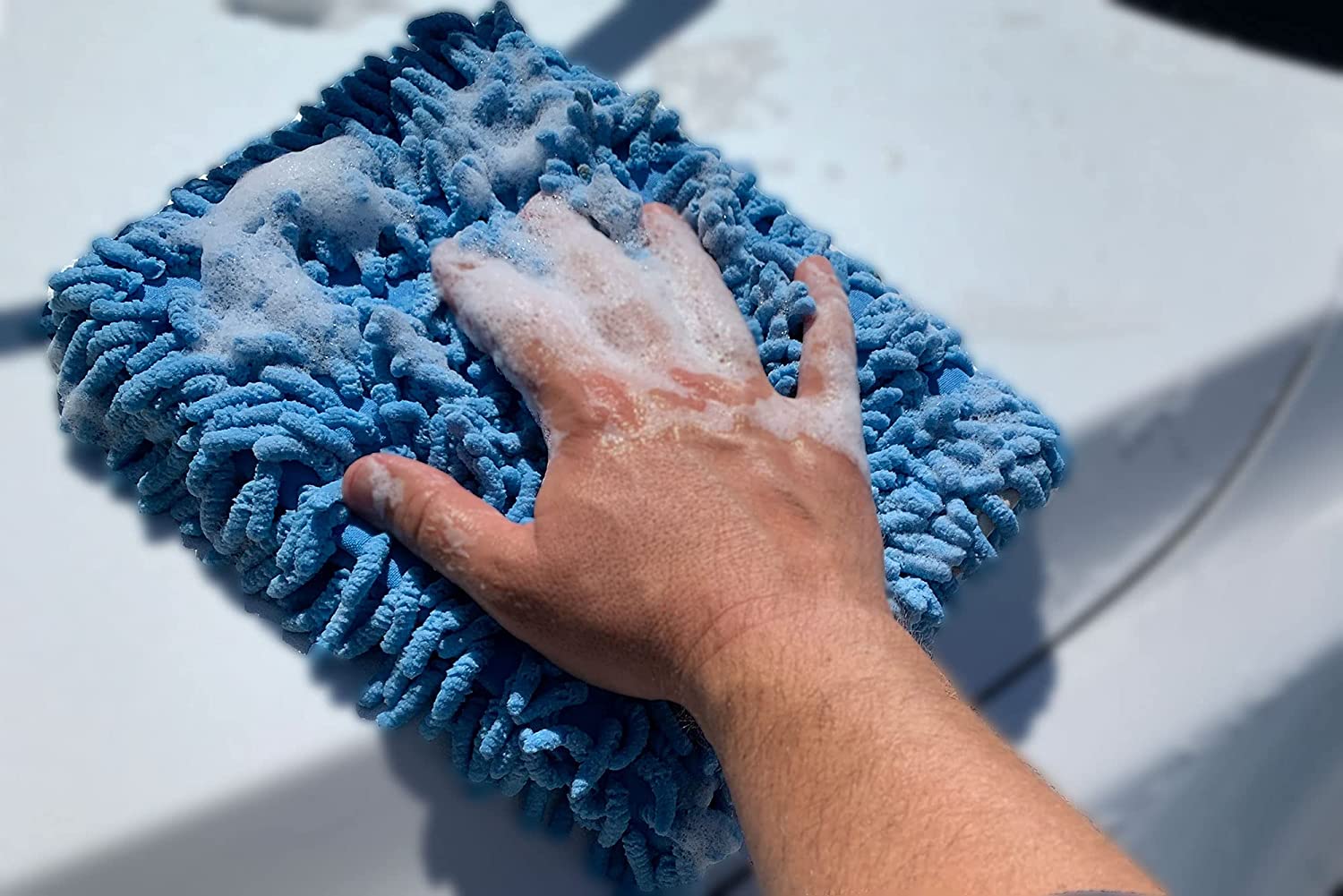 Microfiber Super Absorption Glove Chenille Car Care Tool Polishing Clean Mitt
