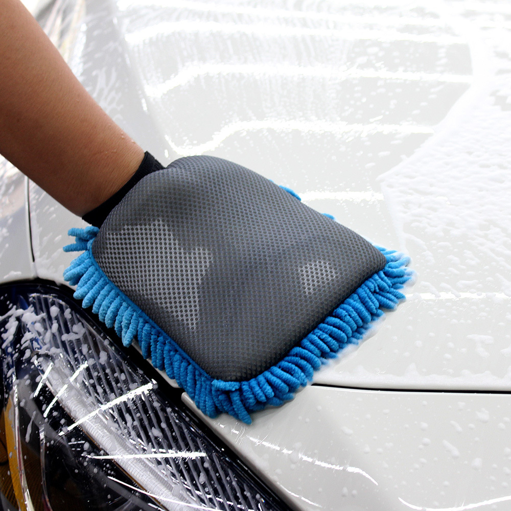 Microfiber Plush Wash Chenille Mitt Car Cleaning Sarung Tangan