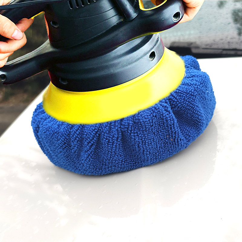 Синя кръгла кола за полиране с восък полиращ капак