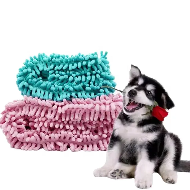 Mikropluošto šeniliniai šunų rankšluosčiai naminiams gyvūnėliams