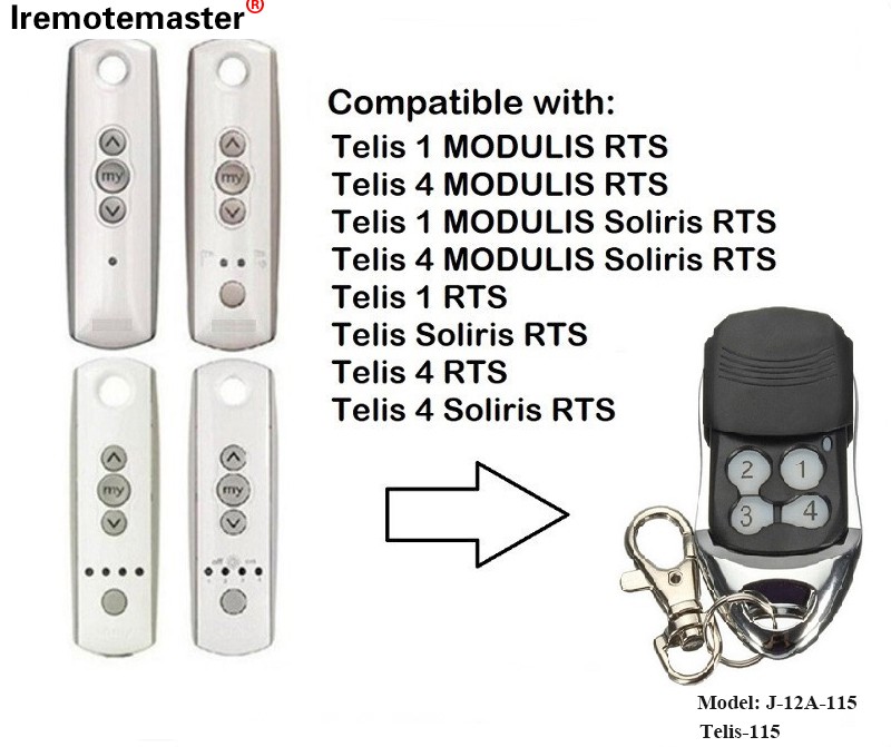 Ar gyfer Telis 1 RTS Telis Soliris RTS 4 Drws Garej RTS Rheoli o Bell 433.42MHz