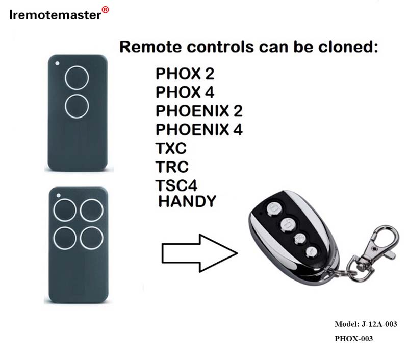 适用于 PHOENIX 2 4 TSC2 TSC4 HANDY2 替换车库门遥控器 433.92mhz