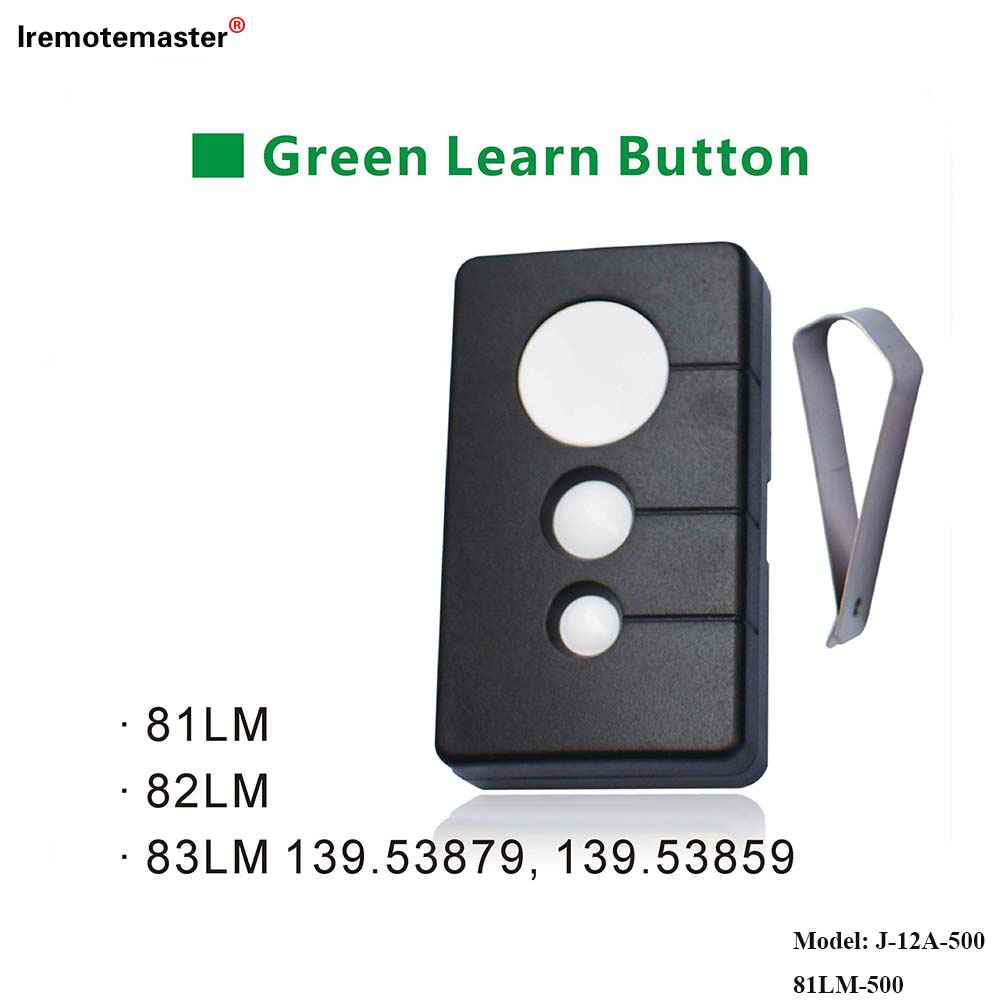 Fyrir 81LM 82LM 83LM Green Learn Button 390MHz Bílskúrshurðar fjarstýrandi opnari