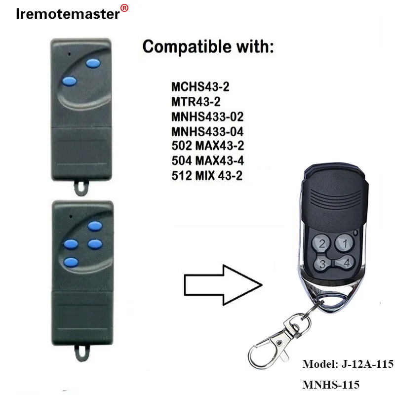 Ye502 MAX43-2, 504 MAX43-4 Replacement Remote 433,92mhz Garage Door Remote Control