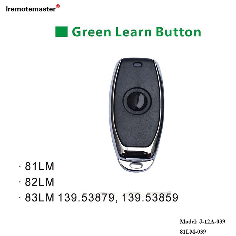 Para 81LM 82LM 83LM Botón de aprendizaje verde 390MHz Control remoto de puerta de garaje