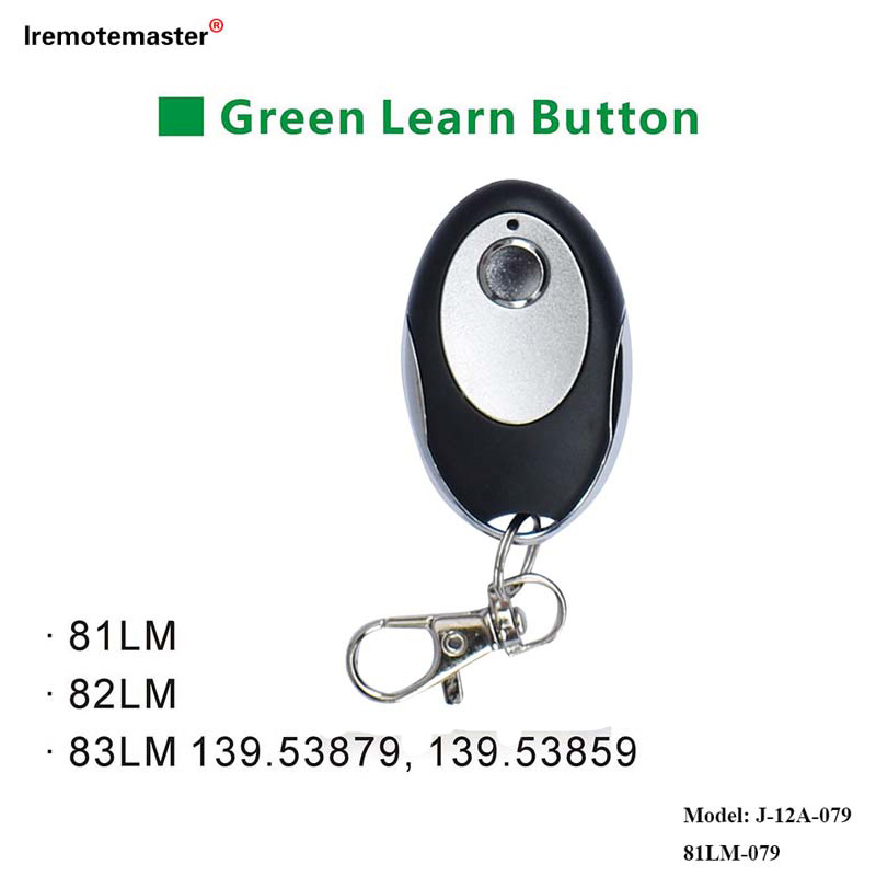 Pentru 81LM 82LM 83LM Buton verde de învățare 390MHz Înlocuire telecomandă pentru ușă