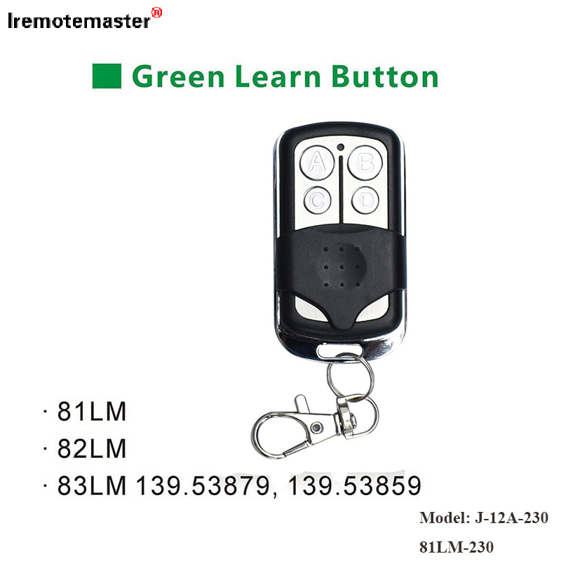Pentru 81LM 82LM 83LM Buton verde de învățare 390MHz Poartă Ușă emițător de la distanță