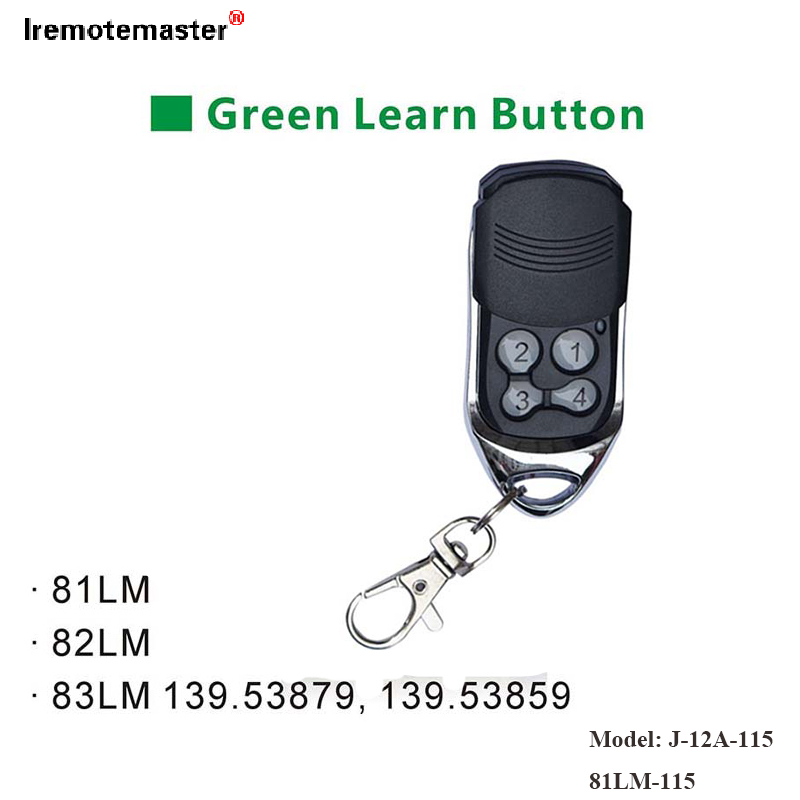 Airson 81LM 82LM 83LM Green Learn Button Garage Door Remote Opener 390MHz