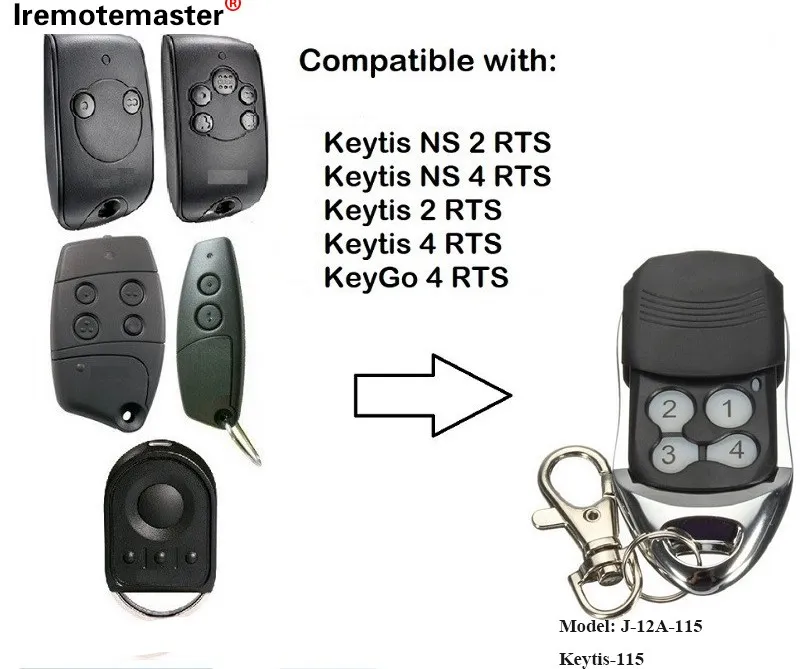 YeKeytis NS 2 RTS Keytis NS 4 RTS Garage Door Remote Control 433.42MHz