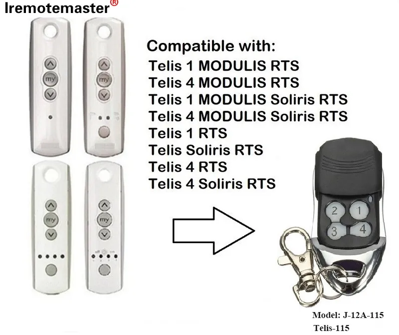 Untuk Telis 1 RTS Telis Soliris RTS 4 RTS Pintu Garasi Remote Control 433.42MHz