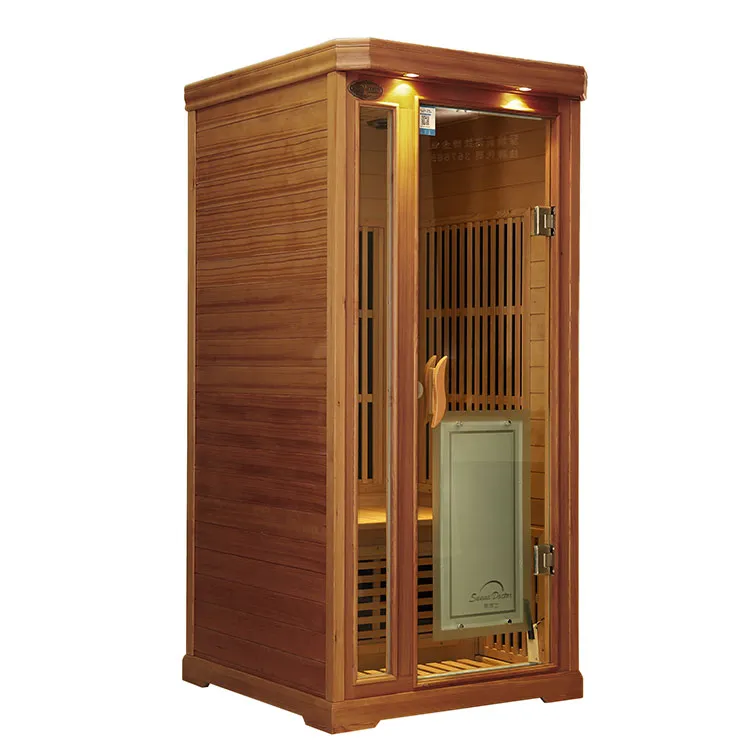 Kas lan Rejuvenate karo 1-Wong Red Cedar Carbon Fiber Sauna Infrared