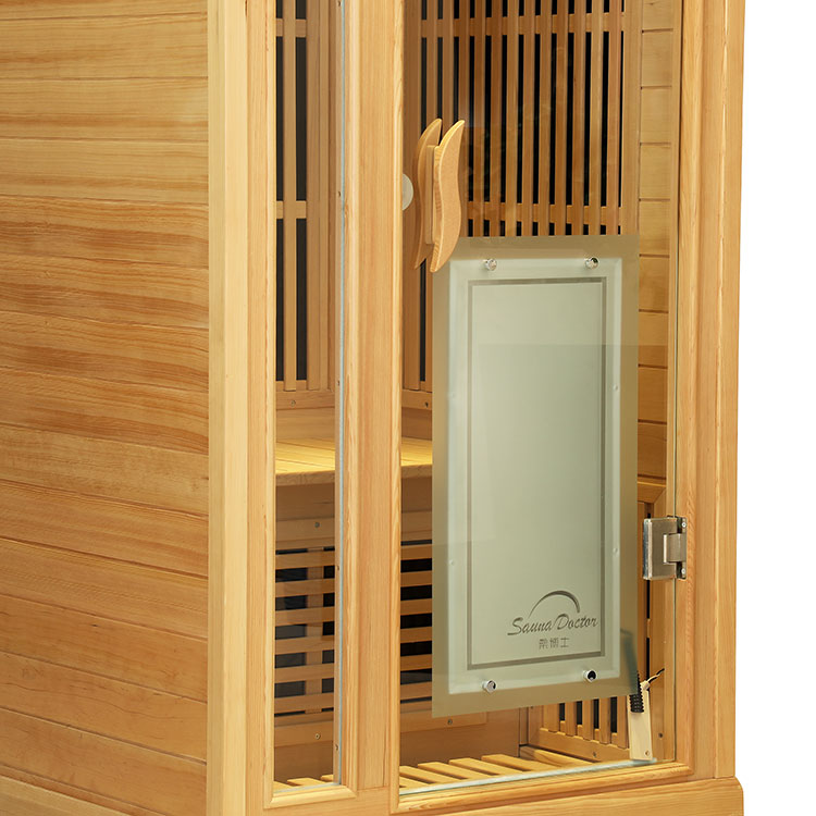 Single person wooden sweat steaming room