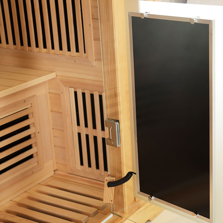 Üç nəfərlik Hemlock Karbon Fiber Qızdırıcı İnfraqırmızı Sauna
