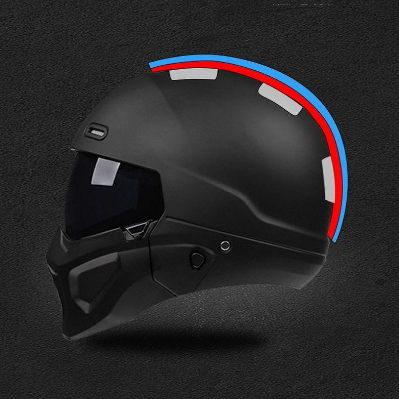 Полнолицевой комбинированный ретро мотоциклетный шлем