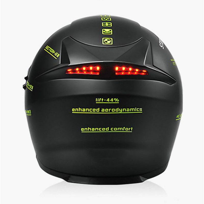 Celoobličejová vysoce kvalitní LED signální lampa Motocyklová přilba