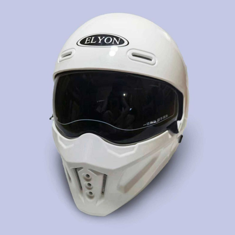 Full Face Variable White Motorcykelhjelm