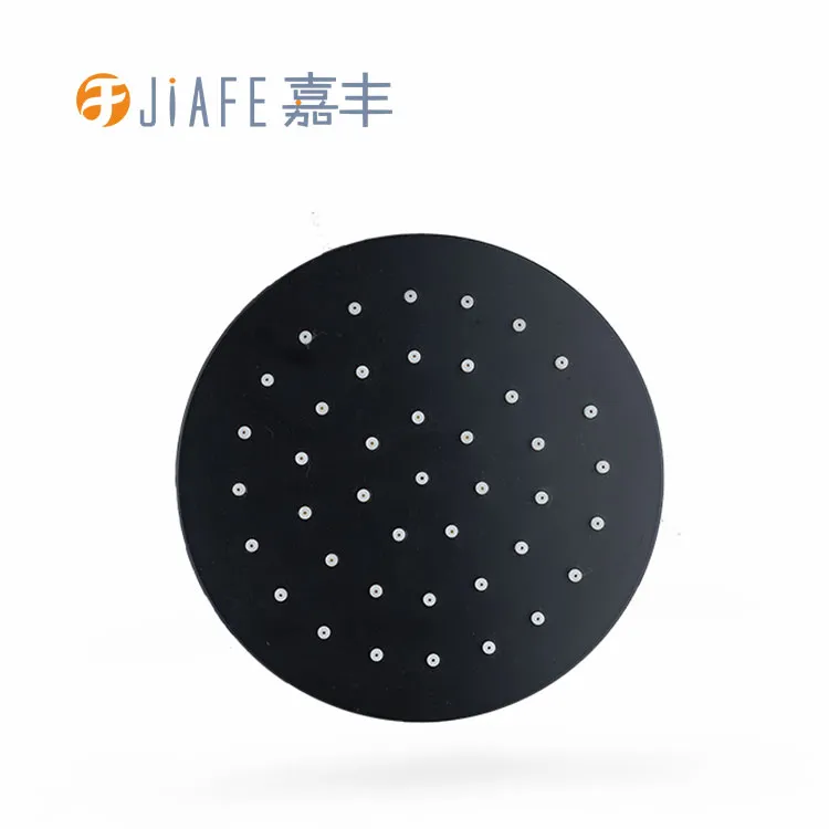 15 Round Black Top Shower Head