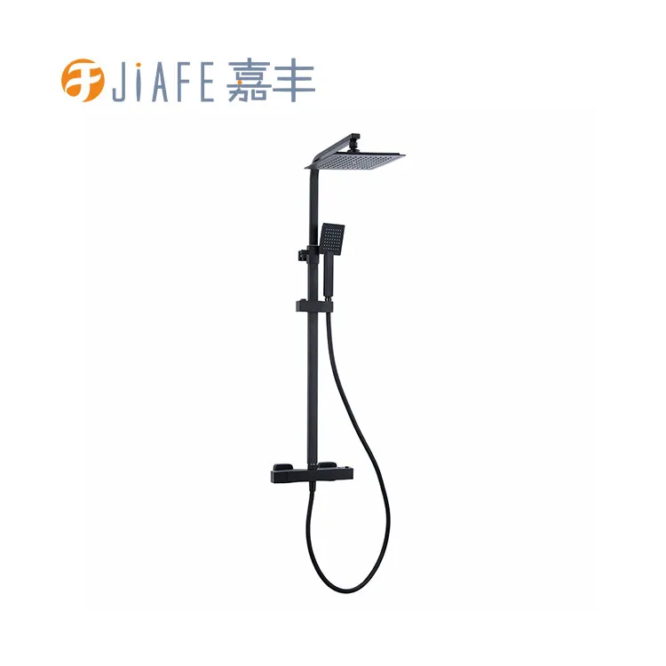 Itim na Constant Temperature Shower Column